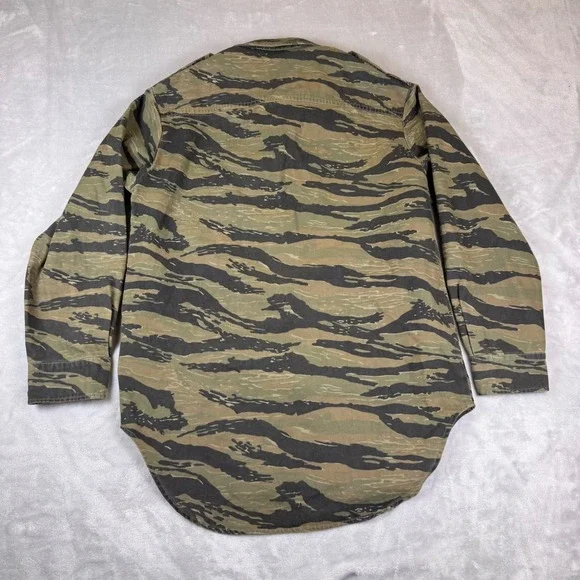 Zadig & Voltaire Defile Womens Tiger Stripe Camo Military Shirt Canvas Jacket XS - Picture 8 of 8